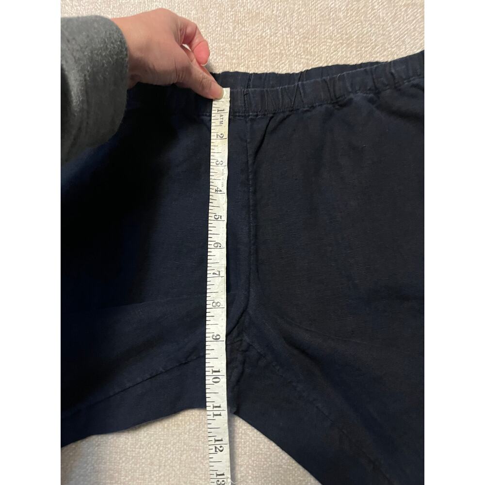 J Jill 100% Linen Stretch Crop Pants Women’s Small Petite Blue Pull-On Wide Leg - Picture 9 of 11